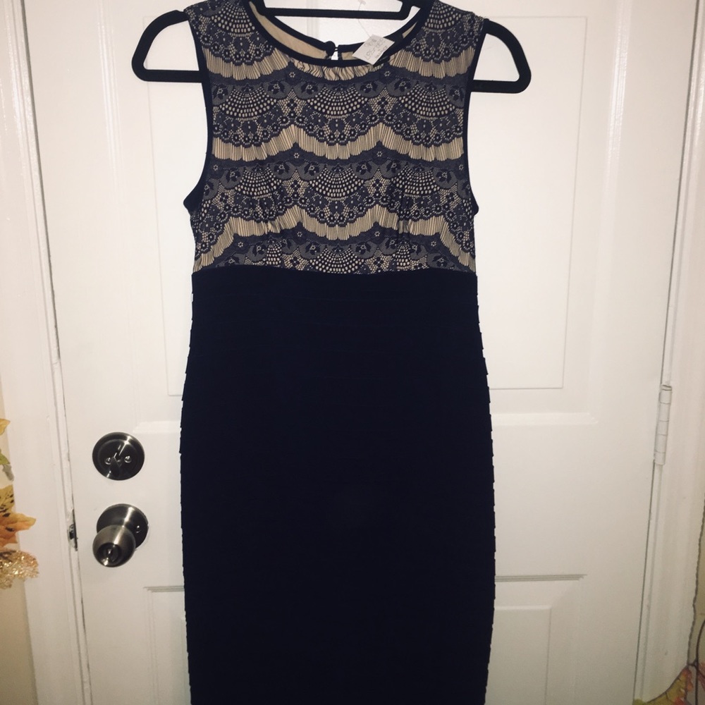 Navy blue midi dress